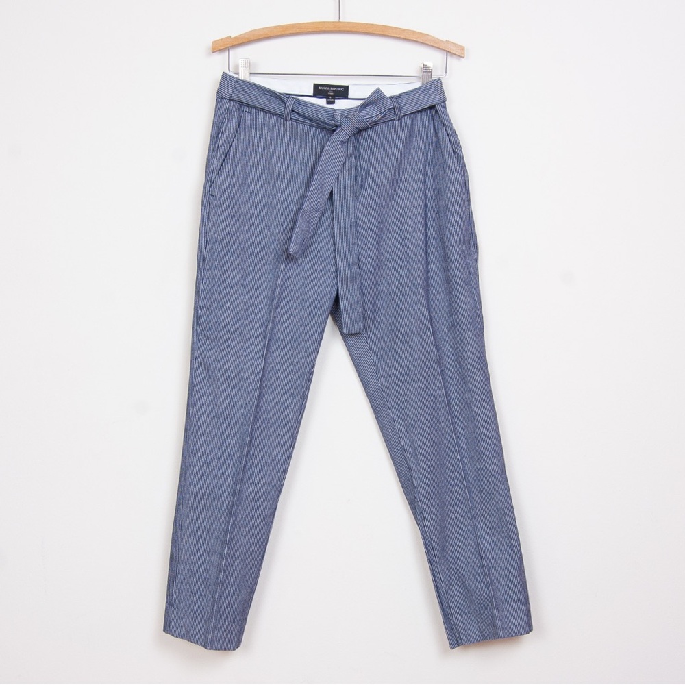 BANANA REPUBLIC ‘Avery’ Belted Striped Pants